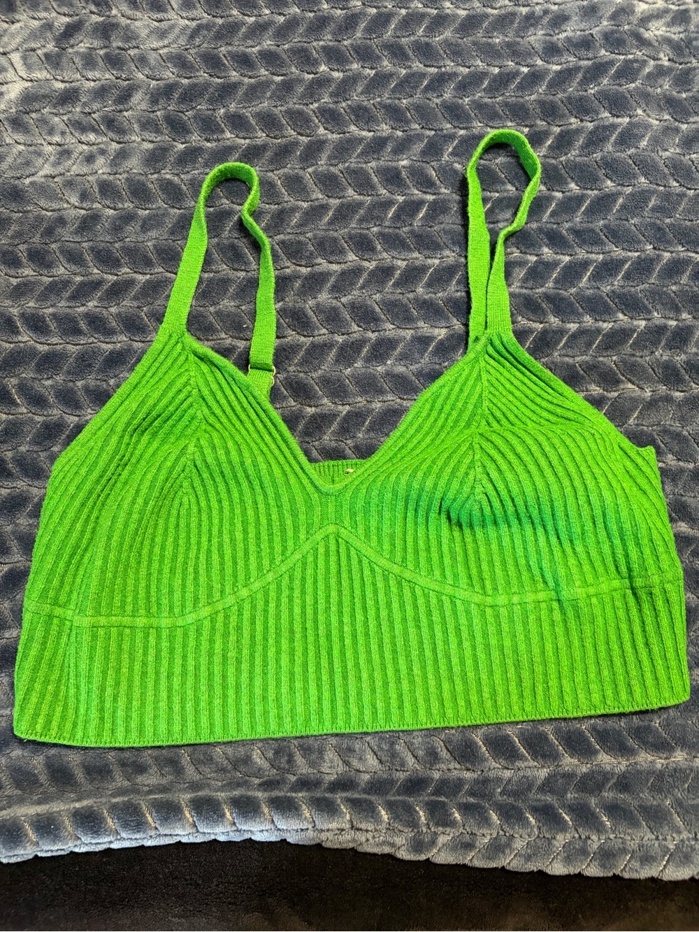 Seamless Ribbed Bralette - Bright Green